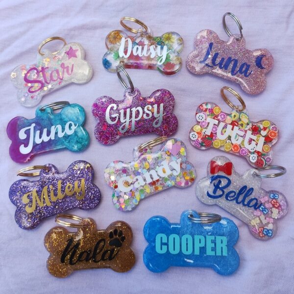 Custom Resin Pet ID Tag - Dog Bone Shaped - Image 12