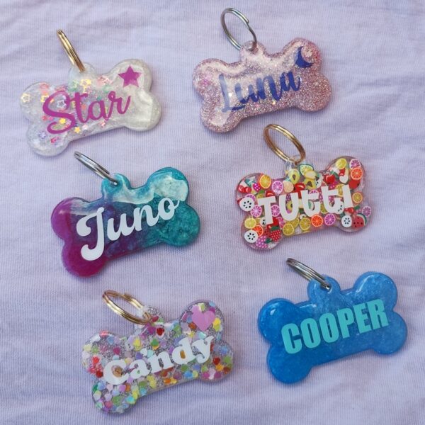 Custom Resin Pet ID Tag - Dog Bone Shaped - Image 11