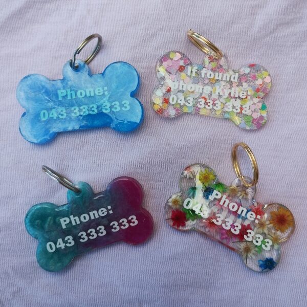Custom Resin Pet ID Tag - Dog Bone Shaped - Image 10