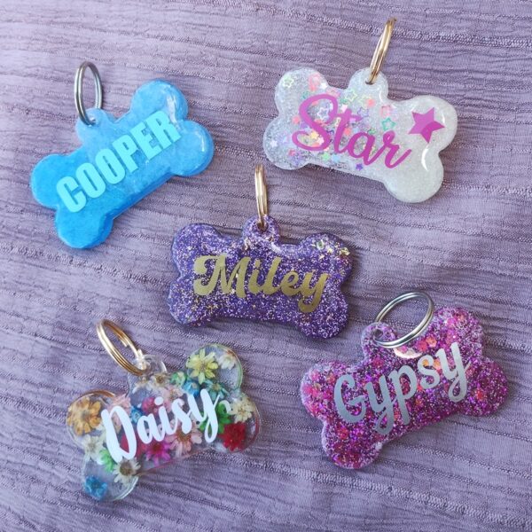Custom Resin Pet ID Tag - Dog Bone Shaped - Image 7