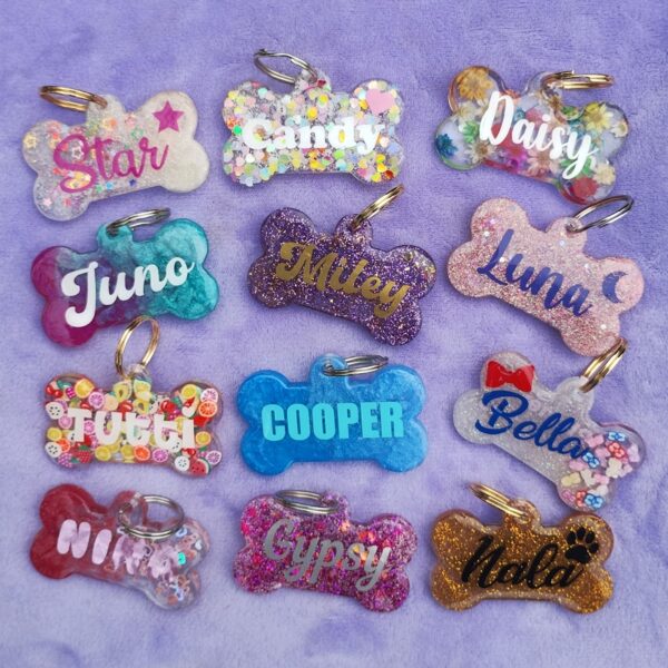 Custom Resin Pet ID Tag - Dog Bone Shaped - Image 2