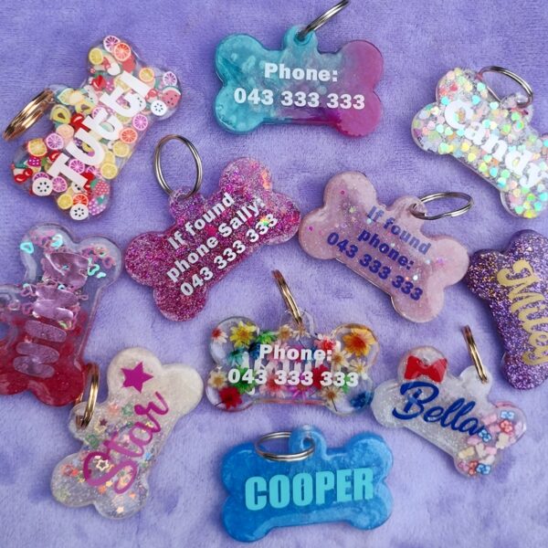 Custom Resin Pet ID Tag - Dog Bone Shaped - Image 4