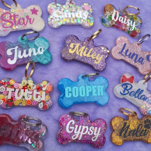 Custom Resin Pet ID Tag - Dog Bone Shaped - Image 5