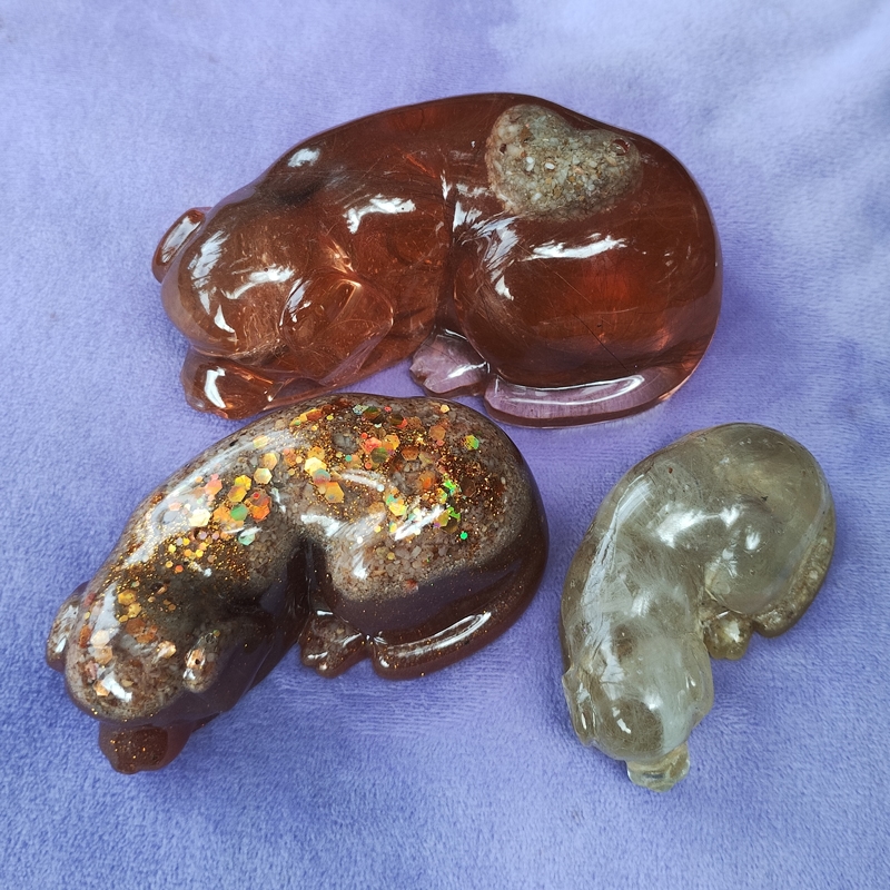 Custom Resin Pet Memorial Smooth Sleeping Dog Statue (3 Sizes)