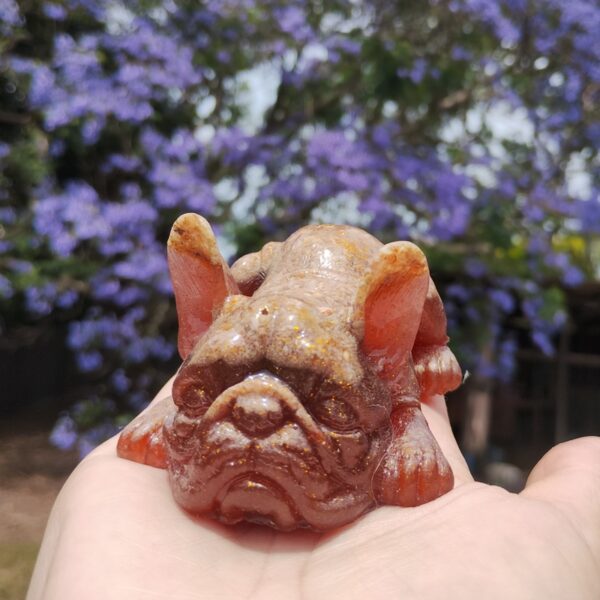 Custom Resin Pet Dog Memorial Statue Ashes Fur Keepsake - Sleeping French Bulldog