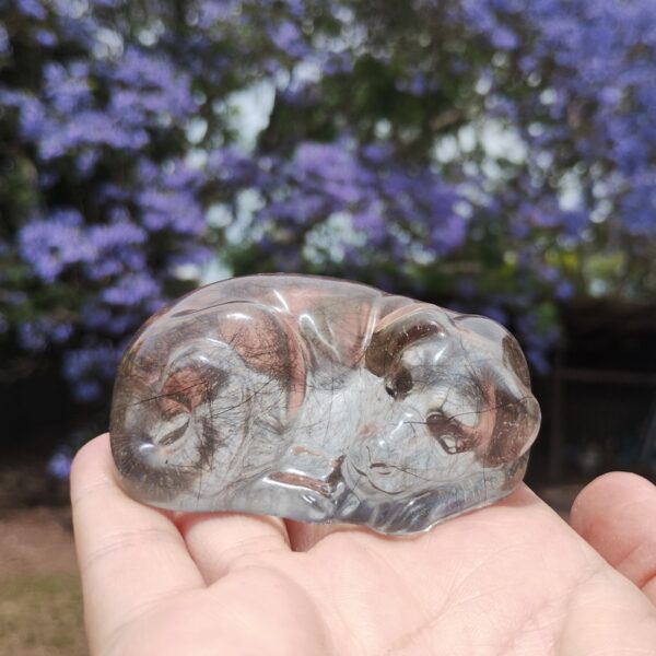 Custom Resin Pet Dog Memorial Statue Ashes Fur Keepsake – Smooth Sleeping Dog