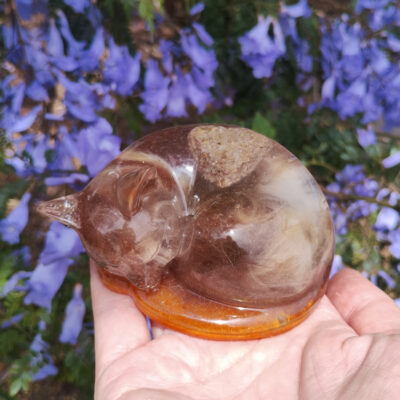 Custom Resin Pet Memorial Smooth Sleeping Cat Statue Figurine (3 Sizes)