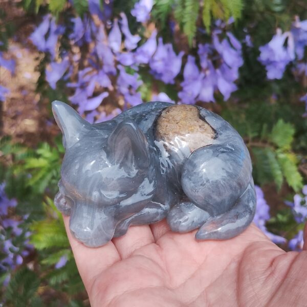 Custom Resin Pet Dog Memorial Statue Ashes Fur Keepsake – Sleeping Pointy Ear Puppy