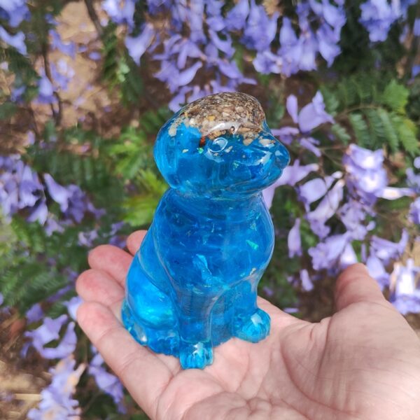 Custom Resin Pet Dog Memorial Statue Ashes Fur Keepsake – Sitting Tall Smooth Dog