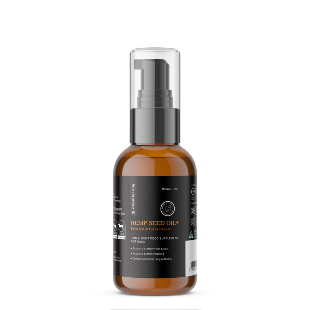 Essential Dog – 100% Raw Hemp Seed Oil with Turmeric & Black Pepper