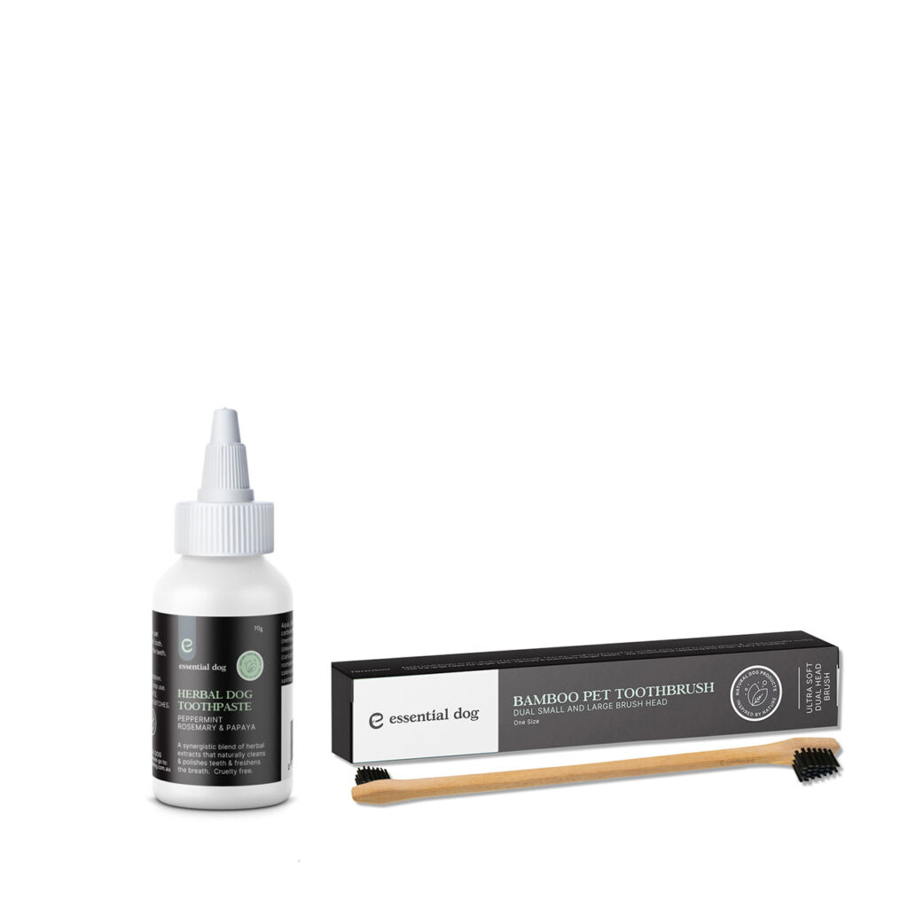 Essential Dog – Herbal Dog Toothpaste & Bamboo Toothbrush