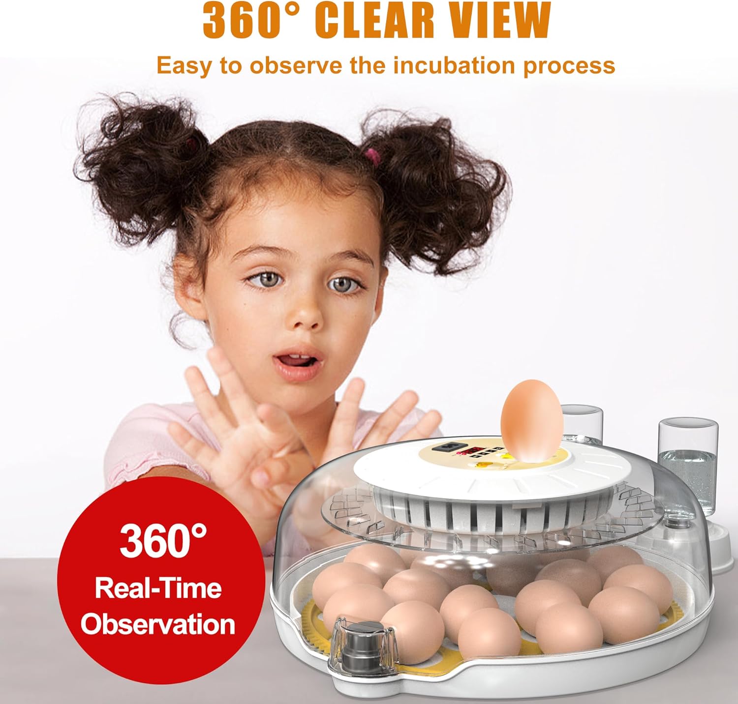 Automatic 18 Egg Incubator - Auto Water System, Humidity Control & Egg Candler - Image 6