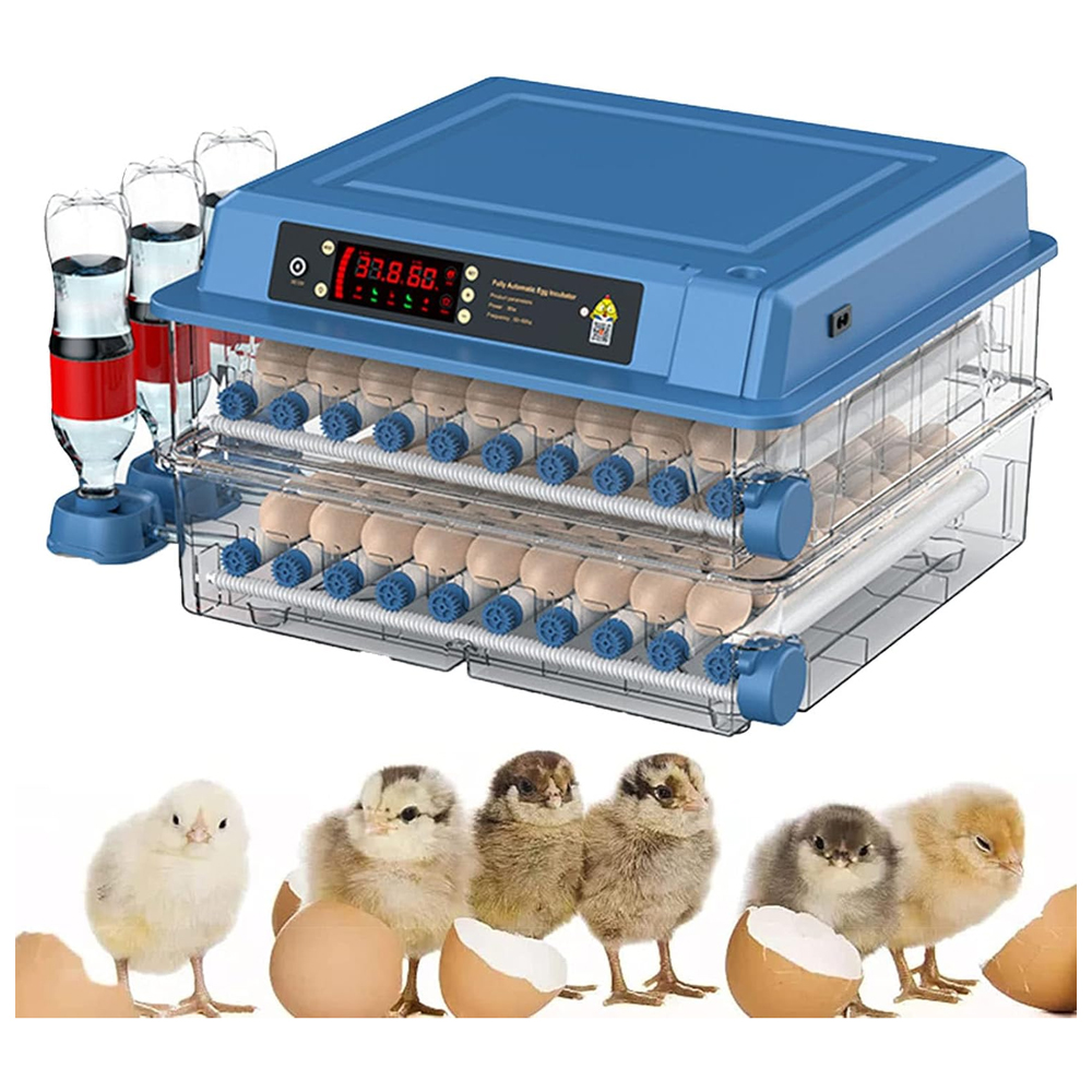 Automatic 128 Egg Incubator - Auto Water System, Humidity Control & Egg Candler