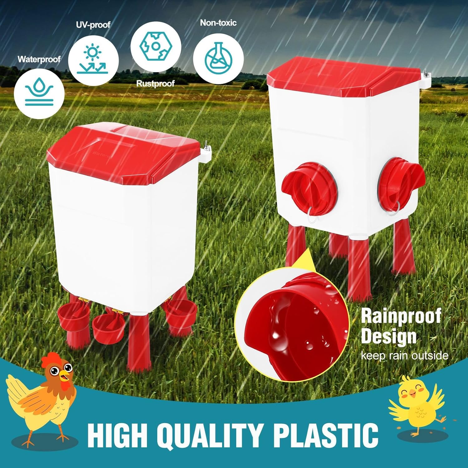 Poultry Feeder & Waterer Set (8KG, 7L) - Image 4