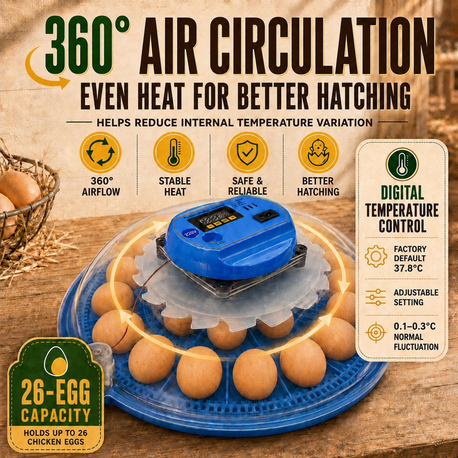 Kingtech Automatic 26 Egg Incubator - Image 5